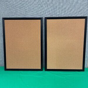 Black, framed corkboard/bulletin board, 17x23